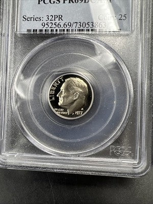 1977 S 10c Roosevelt Copper Nickel Dime Coin PCGS PR69 DCAM #863