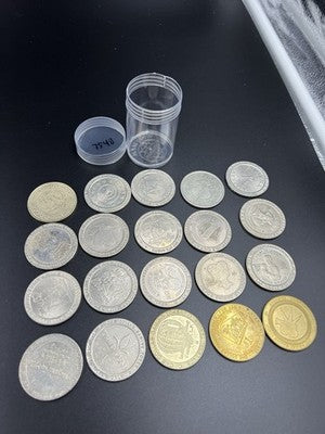 Lot of 20 $1 Casino Dollar Gaming Tokens Metal Circulated Conditions SKU#7548