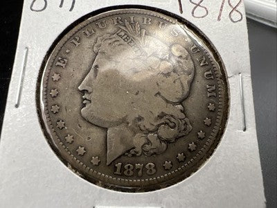 1878 P 8TF $1 Morgan Silver Dollar Coin CH VG Very Good Circ