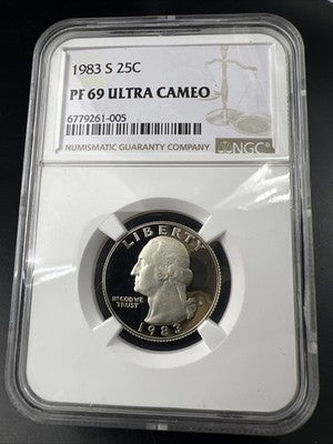 1983 S 25c Washington Proof Copper Nickel Clad Quarter Coin NGC PF69 UCAM #005