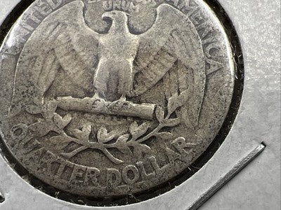 1941 25c Washington Silver Quarter Coin AG Very Circ Double Die Reverse Variety