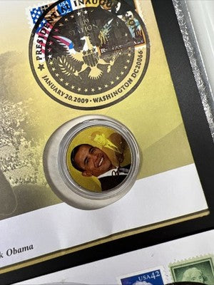 Lot of 10 Barack Obama Colorized US UNC Coins in Display Envelopes