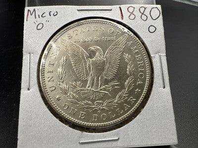 1880 O Micro o $1 Morgan Silver Dollar Coin AU Details SK#A
