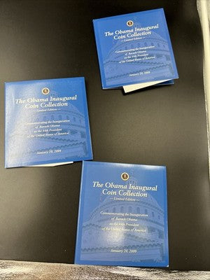 Lot of 9 Barack Obama Colorized US UNC Coins in Boxes Display Folders