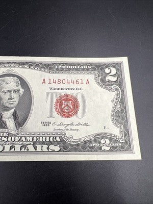 1963 $2 USN United States Note Red Seal #461 UNC
