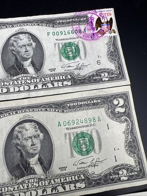 $2 Bill Collector's Lot 1976 1976 Postal FT Gordon GA 2003 A 2013 2017 Circ FRNs