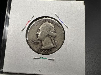 1941 25c Washington Silver Quarter Coin DDR Double Die Reverse AG #B