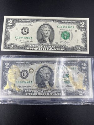 FRN Collector's Lot CH AU 2003 $2 Obama FRN Colorized & 2013 $2 Two Dollar Bills