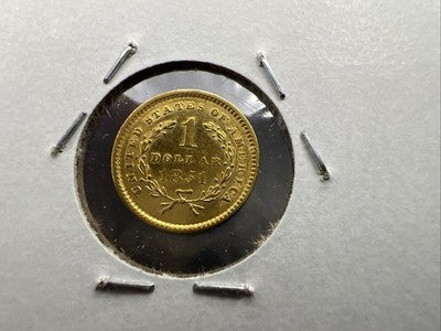 1851 Liberty Head Type I Gold Dollar $1 Choice AU About UNC