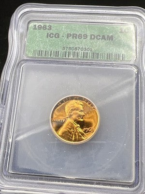 1963 P 1c Lincoln Memorial Cent Penny ICG PR69 DCAM #101