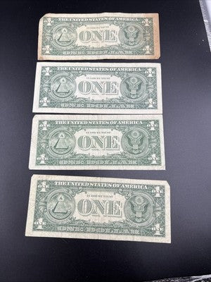 Lot of 4 1963 B $1 Barr Notes Fancy Serial Bills & * Star FRN Notes Circ #707