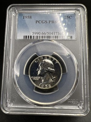 1958 25c Washington Silver Quarter Coin PR66 #61 PCGS