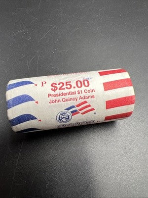 2008 P John Quincy Adams Presidential Dollar US Mint BU Roll 25 Coins