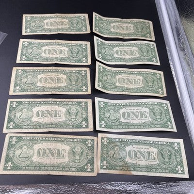 Lot of 10 1935 1957 $1 One Dollar Blue Seal Silver Certificates Very Circ #759