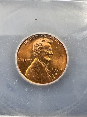 1974 D 1c Lincoln Memorial Cent Penny ICG MS67 #202
