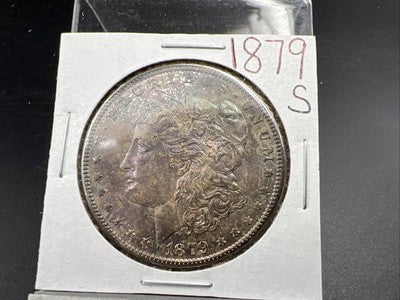 1879 S $1 Morgan Silver Dollar Coin BU Unc Neat Obverse Toning Toner