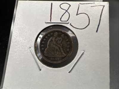 1857 10c Seated Liberty Silver Dime VF Very Fine Circ