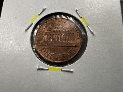 Lincoln Memorial Cent Penny Major Struck Through Obverse Error BU UNC RB #a