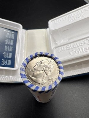 US Mint Certified 2001 P North Carolina State Statehood 40 Coin BU Quarter Roll