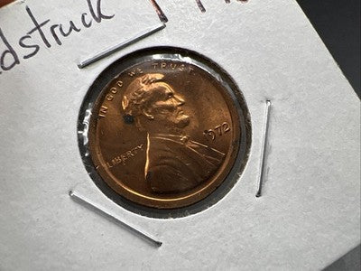 Broadstruck 1972 P 1c Lincoln Memorial Cent Penny Error Coin CH BU RB