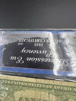 1935 E $1 One Dollar Silver Certificate Very Circulated in Vinyl Display #39