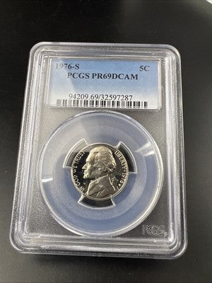 1976 S 5c Jefferson Proof Nickel Coin PR69 DCAM PCGS #287