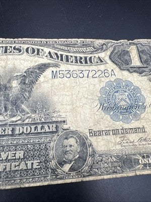 1899 $1 Black Eagle Silver Certificate G Details Very Circ Speelman White #226