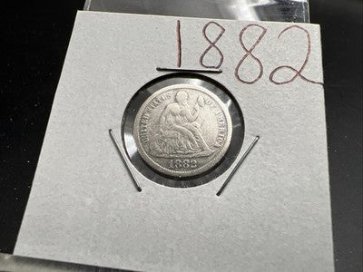1882 10c Seated Liberty Silver Dime Fine Details Polished Shiny Nice Look
