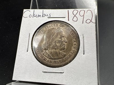 1892 US Christopher Columbian Columbus SILVER Half Dollar Choice XF EF / AU
