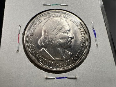 1893 50c Columbian Silver Half Dollar Coin AU About UNC