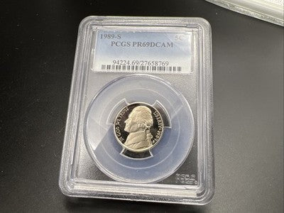 1989 S 5c Proof Jefferson Nickel Coin PR69 DCAM PCGS #769