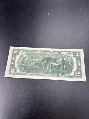 1976 $2 Two Dollar Bicentennial Bill Brookyln NY Postmarked (no Stamp) UNC #939