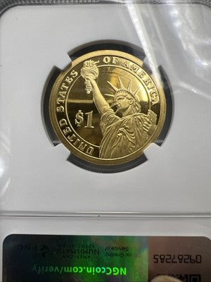 2008 S $1 Martin Van Buren Presidential Dollar Coin PF69 UCAM USA Flag Holder #5