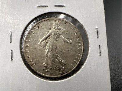 1917 France 2 Francs Silver Coin Choice EF XF Extra Fine Circ