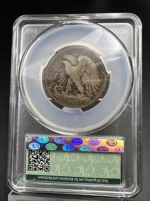1917 S Obverse MM 50c Walking Liberty Silver Half Dollar Coin CAC AG Details