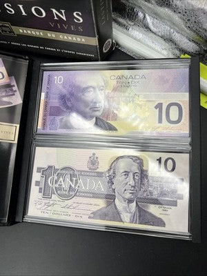 1986-2001 Lasting Impressions Collector's Set- Two Canada $10 Bank Notes