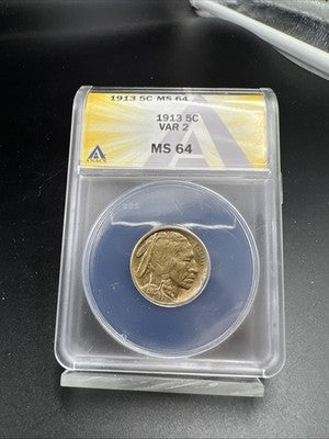1913 P Type 2 5c Buffalo Five Cents Nickel Coin ANACS MS64 CH BU Certified