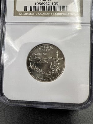2005 D 25c Oregon State Statehood Quarter Coin NGC MS67 SMS #109