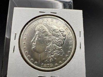 1878 $1 Morgan Silver Dollar Coin Reverse 78' 7 TF Choice AU About UNC