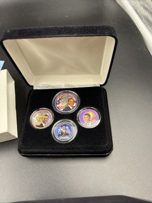 Lot of 2 sets - 8 Barack Obama Colorized US UNC Coins in Boxes SK#b
