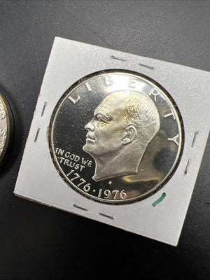 Appollo Collector's Set 1969 CU-NI Appollo 11 Medal & 1976 $1 40% Silver Ike $1