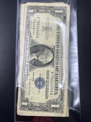 Lot of 10 1957 $1 One Dollar Silver Certificate Blue Seal Notes G / VG #549