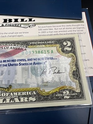 2 Consecutive 2017 $2 FRN Biden Harris Presidential Colorized UNC Two Dollars #5