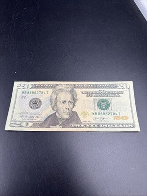 2013 $20 FRN Federal Reserve Note AU About UNC Circ Neat Serial # 88882784