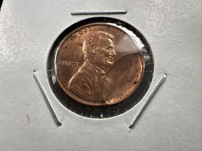 Lincoln Memorial Cent Penny Major Struck Through Obverse Error BU UNC RB #a