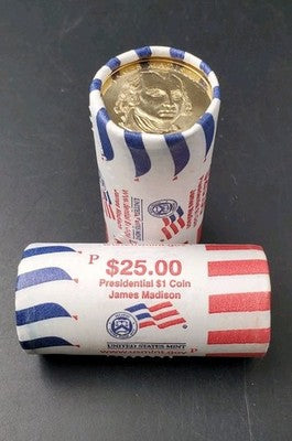 2007 P James Madison Presidential Dollar US Mint BU Roll 25 Coins Uncirculated