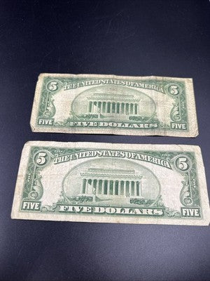 Five Dollar Bill Collector's Lot 1934 1953 $5 US Silver Certificates Very Circ