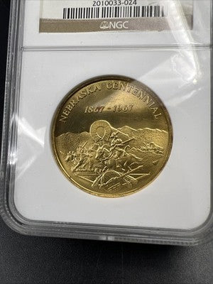 1967 Nebraska Centennial Arbor Day Medal NGC MS65 Gem BU