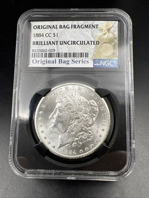 1884 CC Morgan Silver Eagle Dollar Coin NGC BU UNC Original Bag Fragment Series
