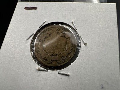 1858 1c SL Flying Eagle Cent Coin Low Leaves FS-901 Variety VG Details Circ